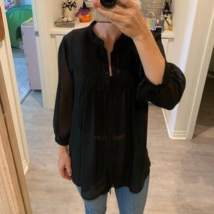 Love Stitch Black Sheer Top | Size Small